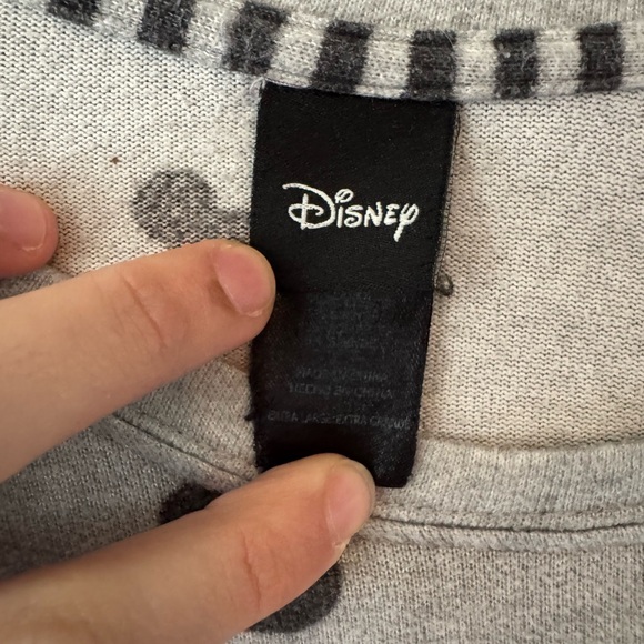 Disney Mickey Mouse Gray Knit Pajama‎ Top Long Sleeve - Picture 2 of 9